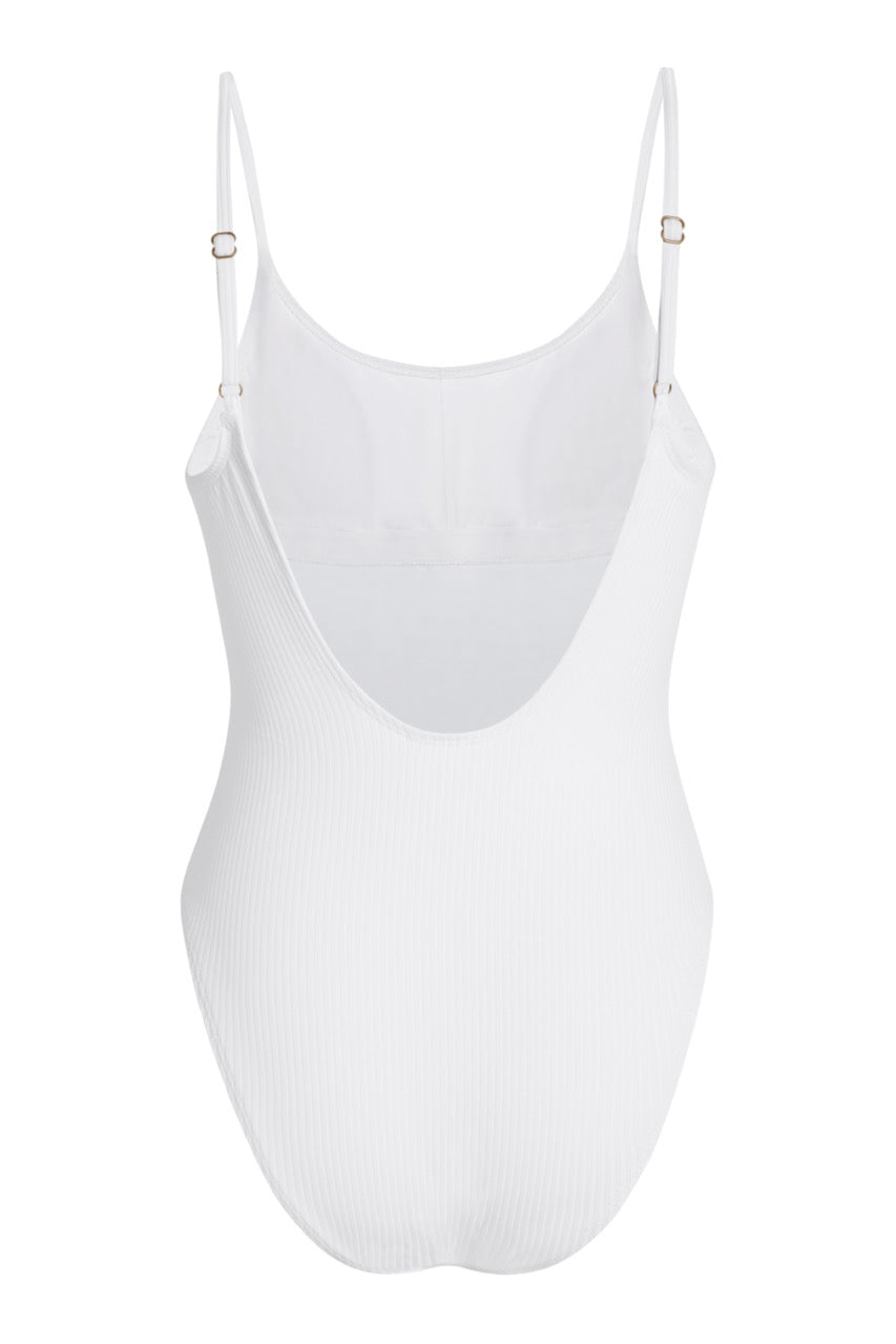 The Laguna One-Piece in Ribbed White