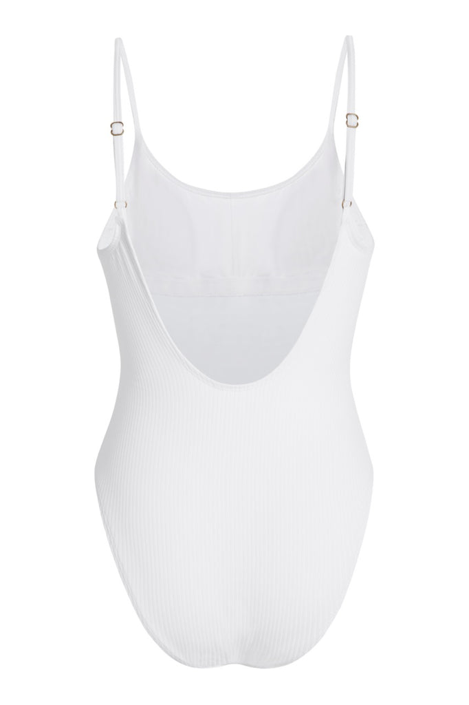 The Laguna One Piece in Ribbed White