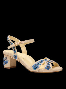 Perfect Crossover Sandal 50 in Navy Floral Linen