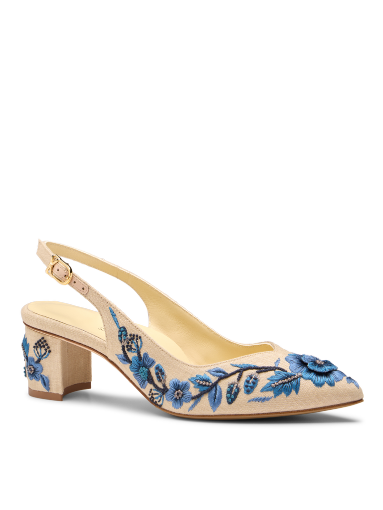 Perfect Emma Sling 50 in Navy Floral Linen