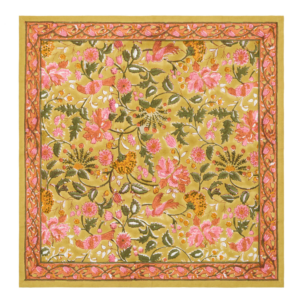 Damaris Napkins Pink & Mustard, Set of 4