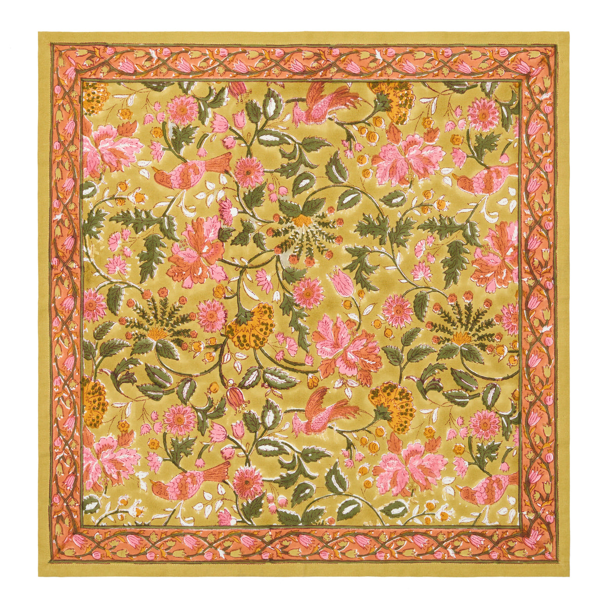 Damaris Napkins Pink & Mustard, Set of 4