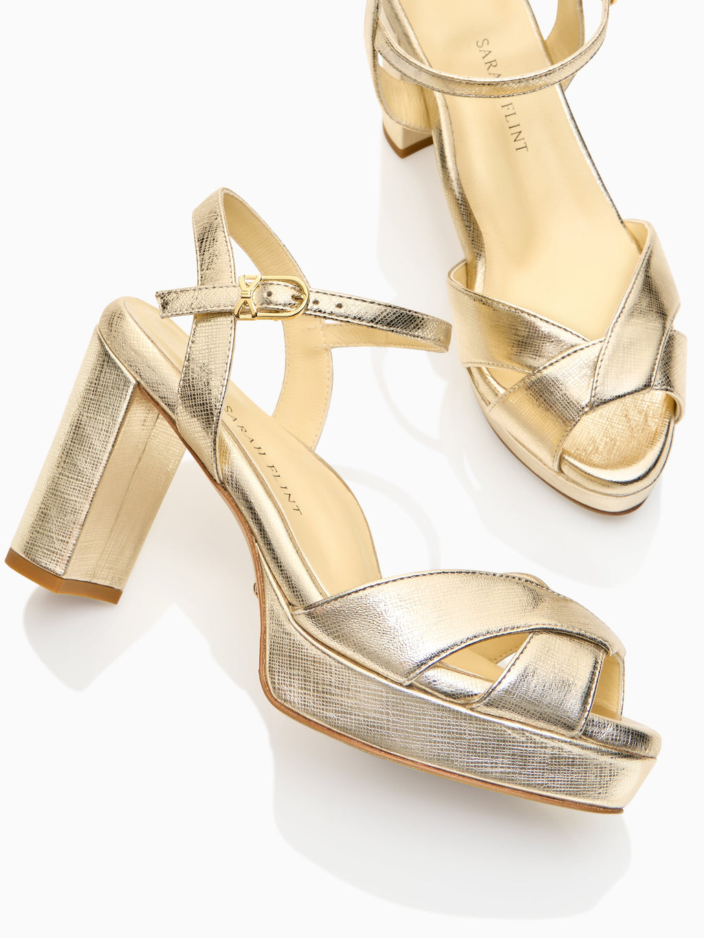 Perfect Crossover Platform 80 in Gold Saffiano