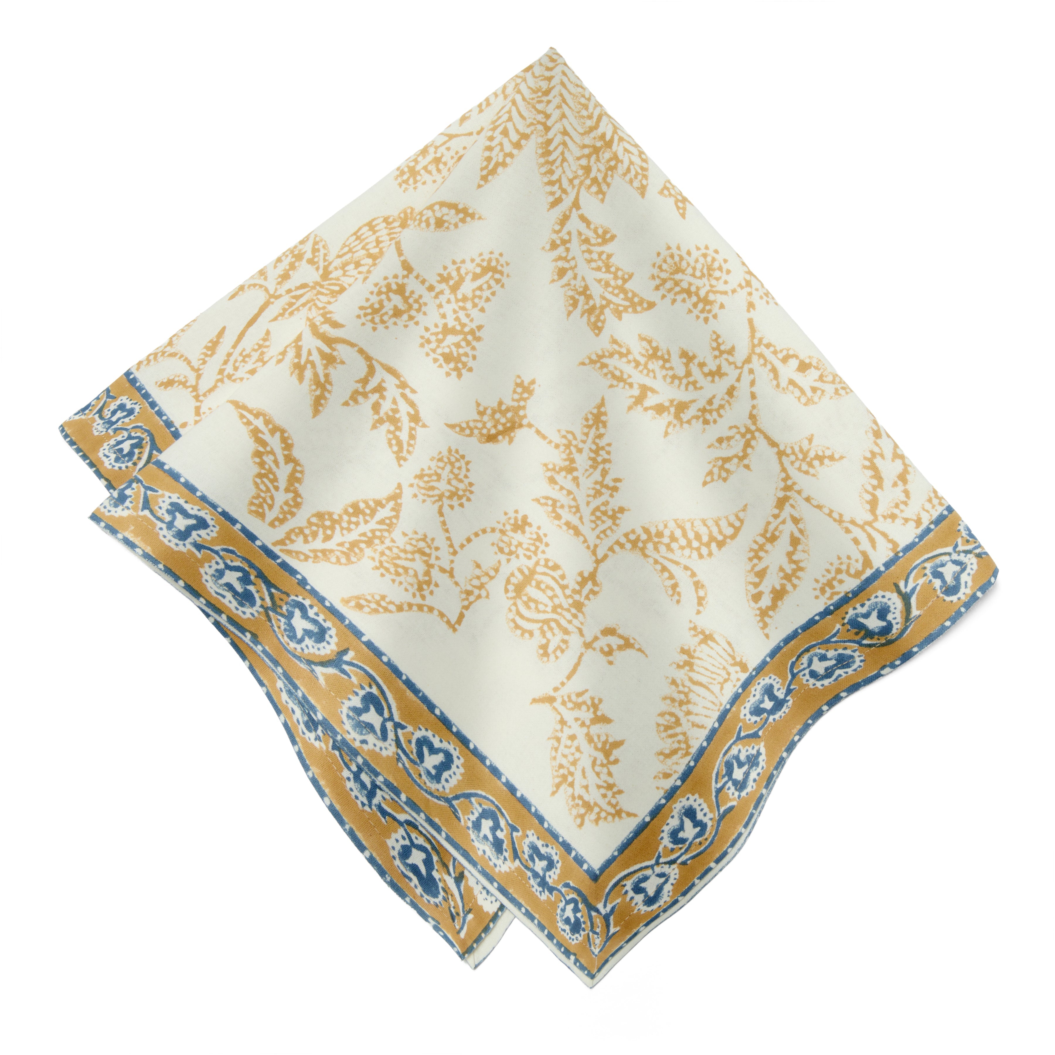 Chloe Napkins Blue & Brown, Set of 4