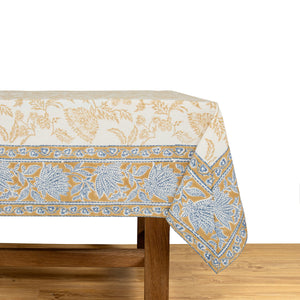 French Tablecloth Chloe Blue & Brown