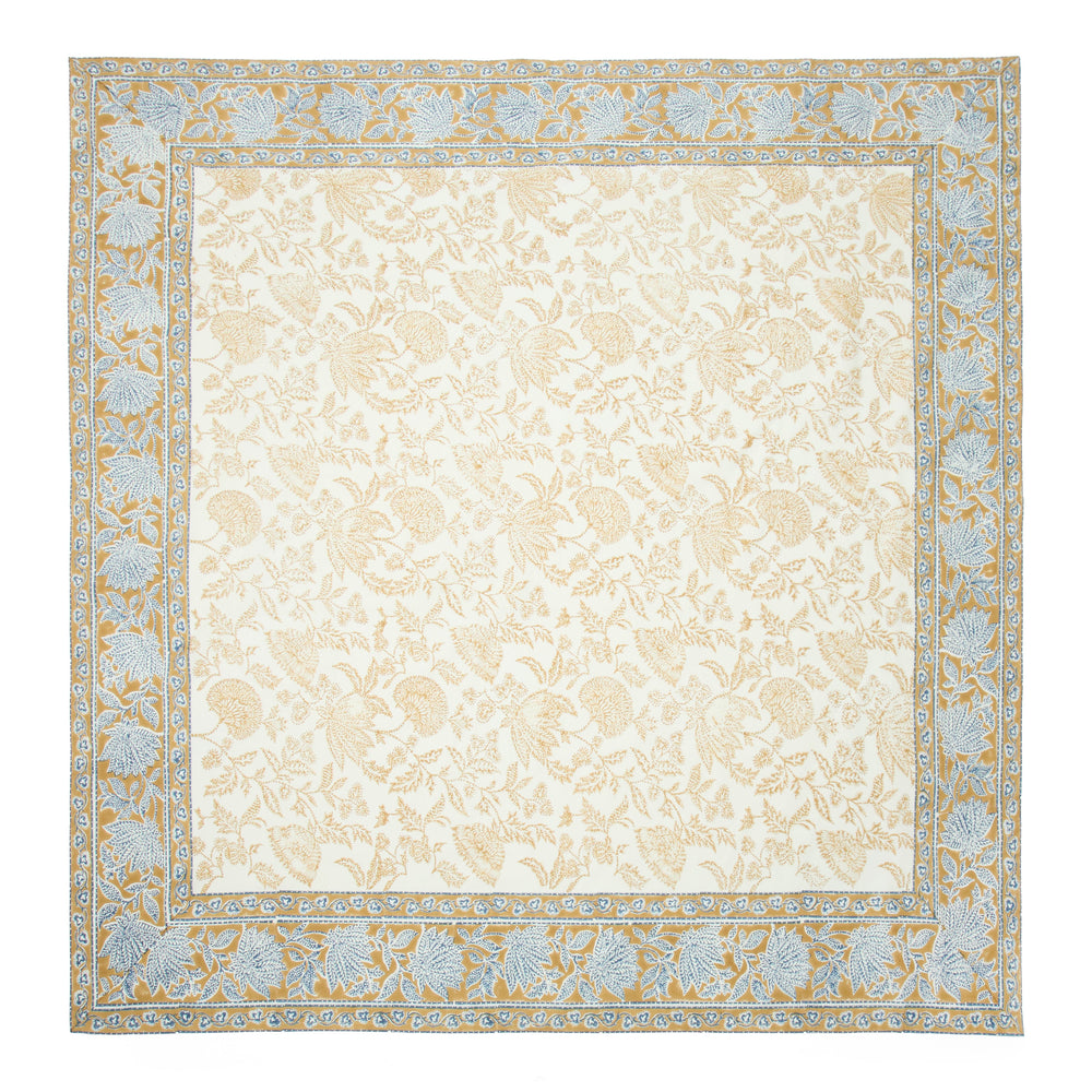 French Tablecloth Chloe Blue & Brown