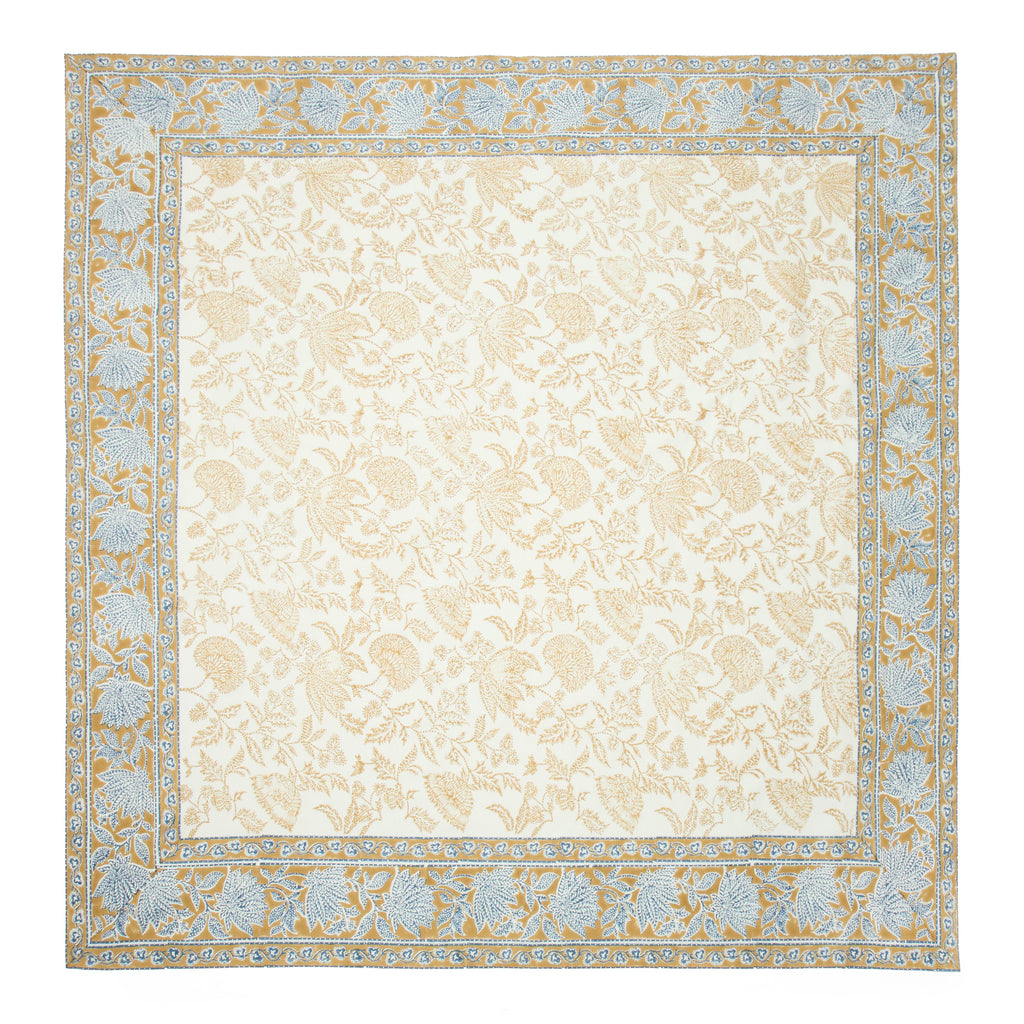 French Tablecloth Chloe Blue & Brown