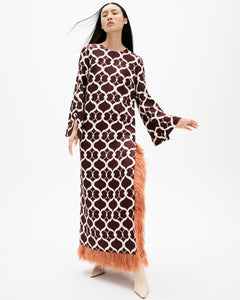 Brunetta Jacquard Maxi Dress in Loop Brown