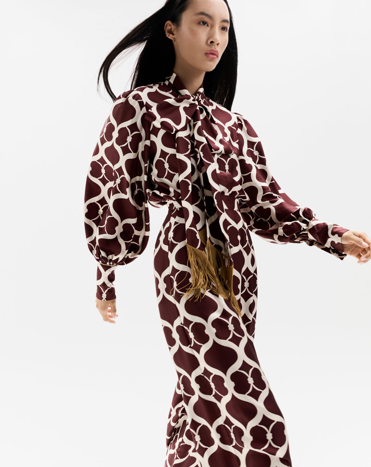 Melia Twill Trouser in Loop Brown