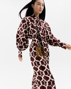 Melia Twill Trouser in Loop Brown