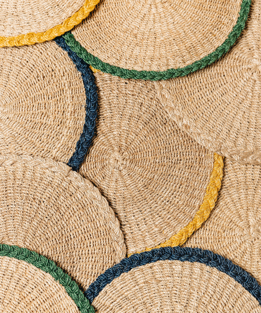 Braided Abaca Placemat in Natural & Navy