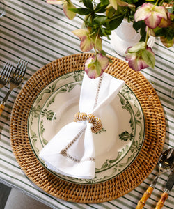 Striped Napkin Rings in Tobacco, Set of 4
