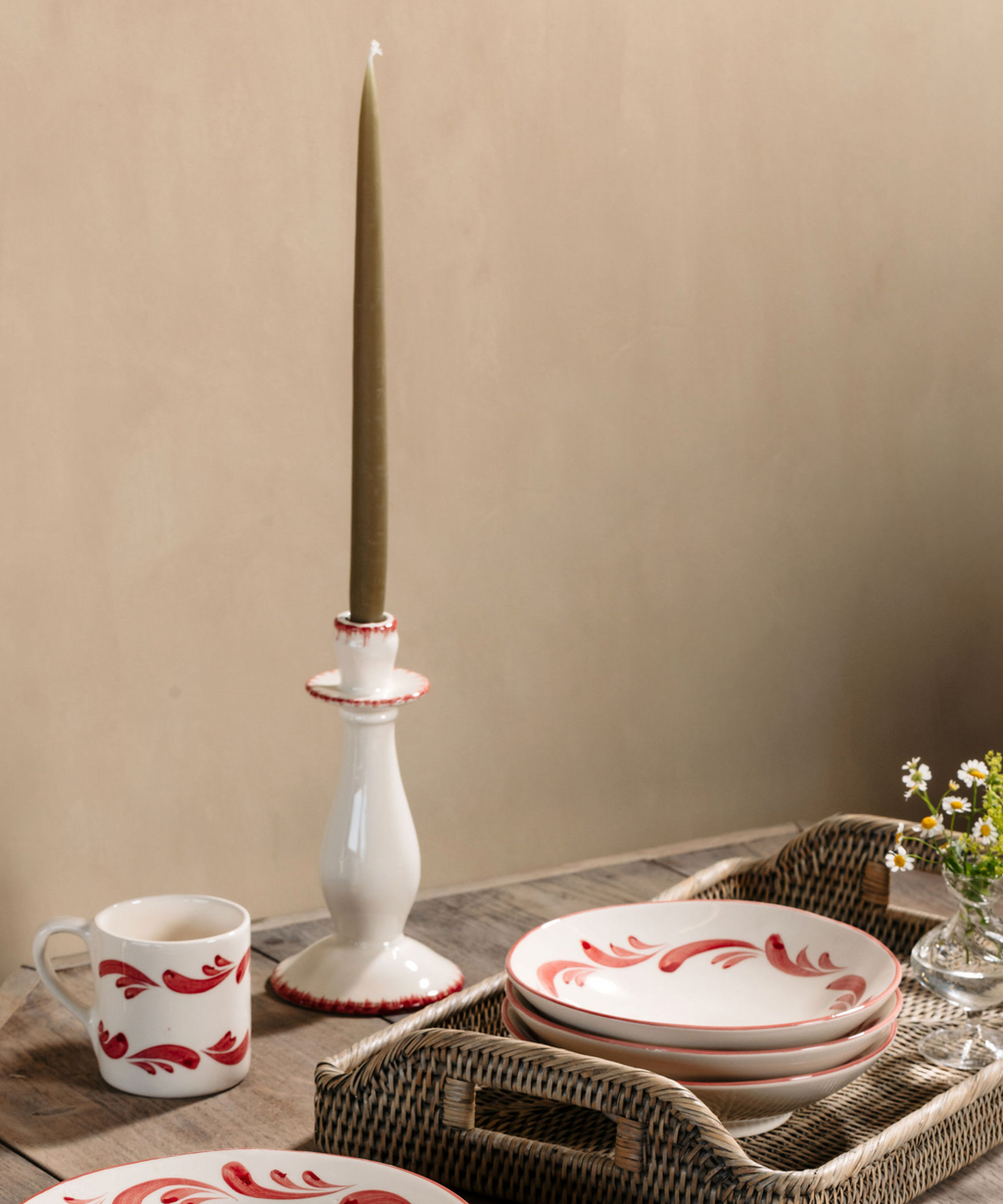 Daisy Candlestick in Raspberry