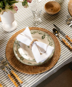Striped Napkin Rings in Tobacco, Set of 4