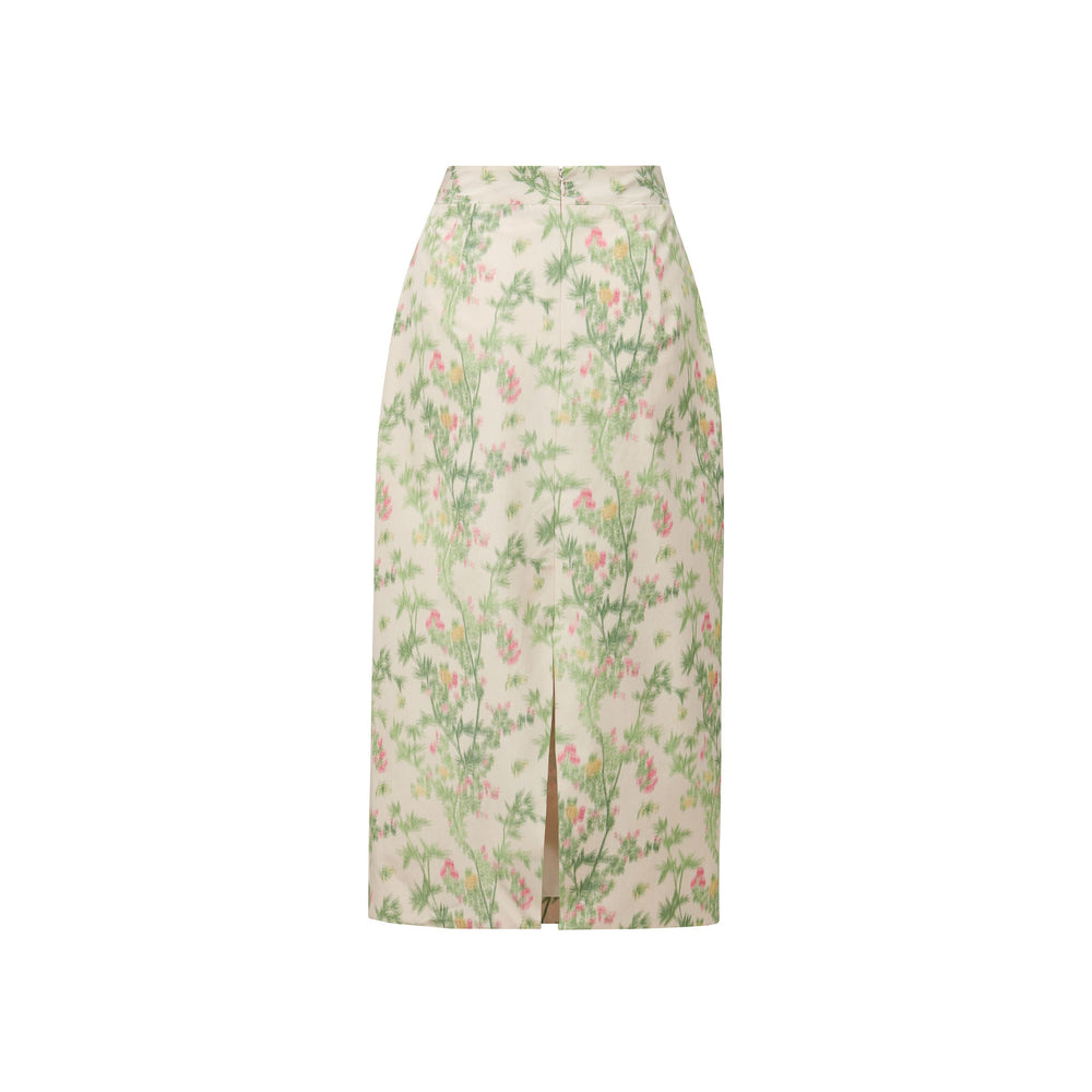 MAE x Scalamandré Sienna Skirt in Jardin De Chine