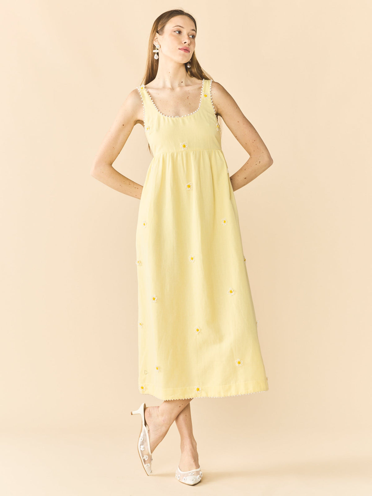 Emily Dress in Soft Butter Yellow