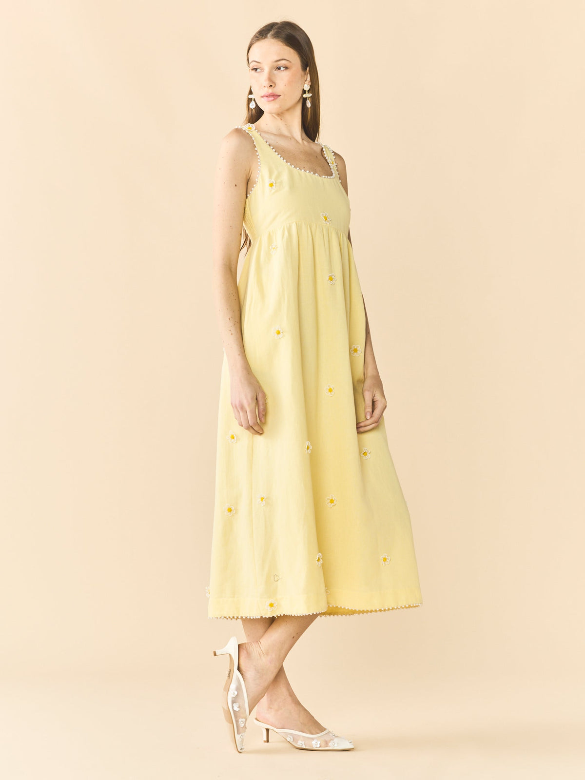 Emily Dress in Soft Butter Yellow