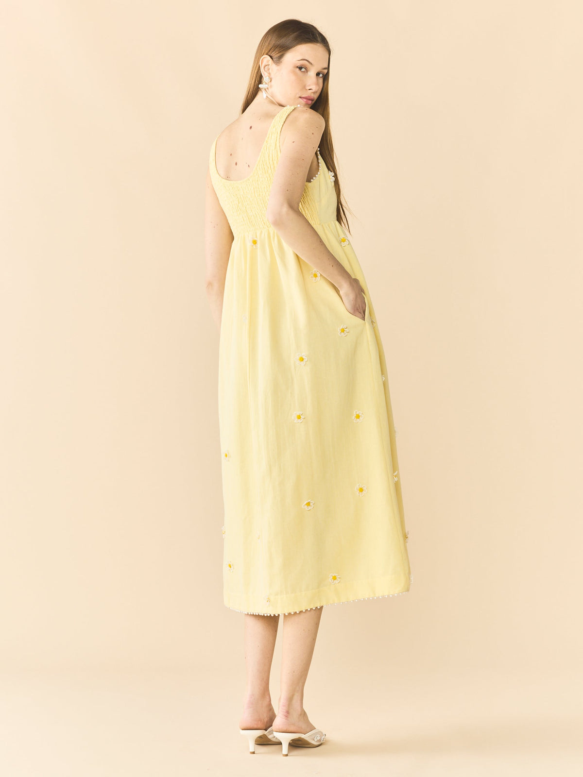 Emily Dress in Soft Butter Yellow