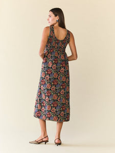 Emily Dress in Black Rainbow Jacquard