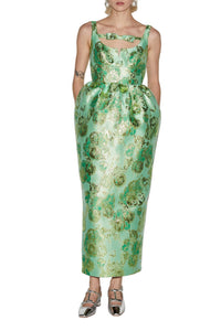 Sidra Dress Jade Jacquard