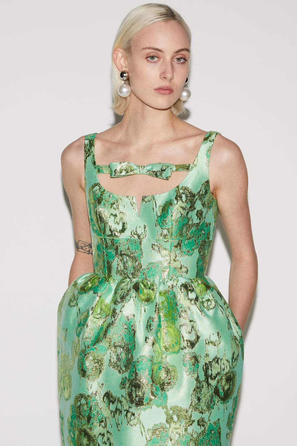 Sidra Dress Jade Jacquard
