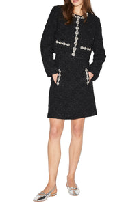 Oriana Skirt Black Embroidered Tweed