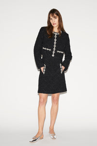 Milka Jacket Black Embroidered Tweed