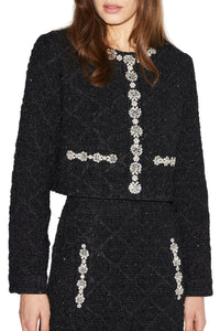Milka Jacket Black Embroidered Tweed