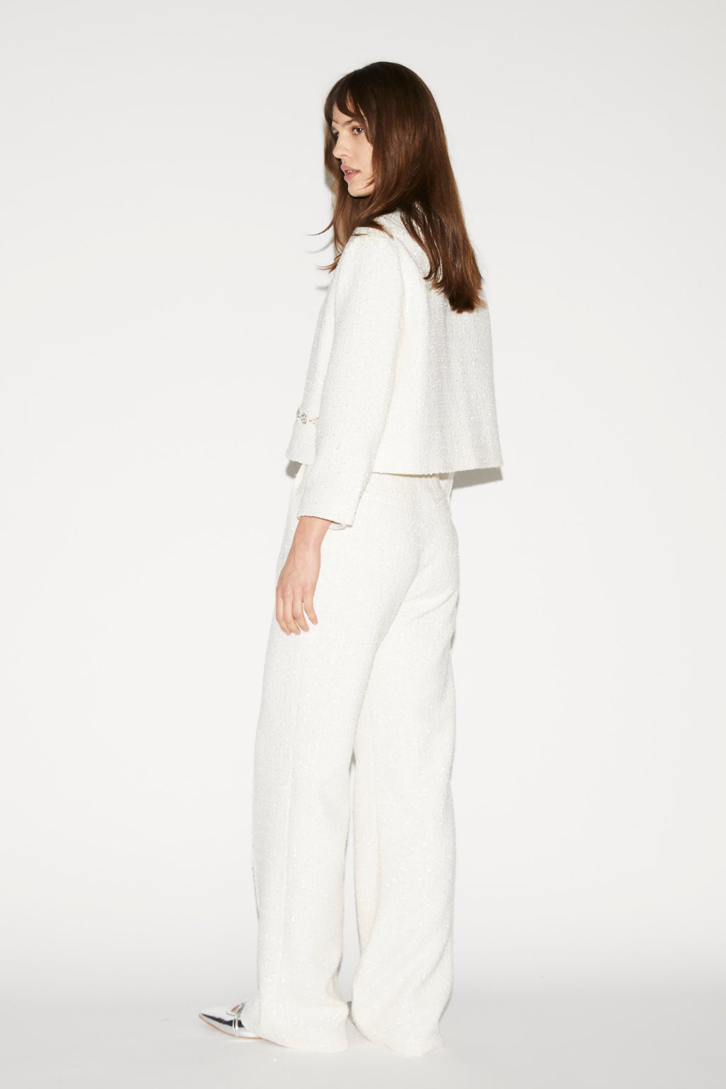 Rowan Trousers Ivory Tweed