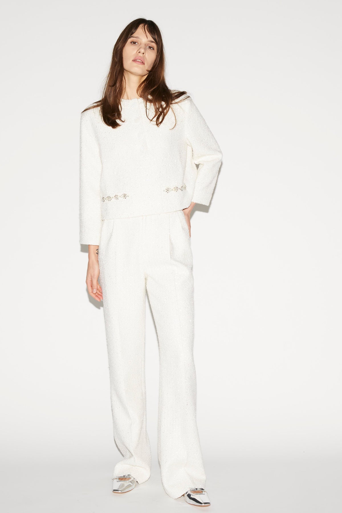 Lisette Top Ivory Tweed