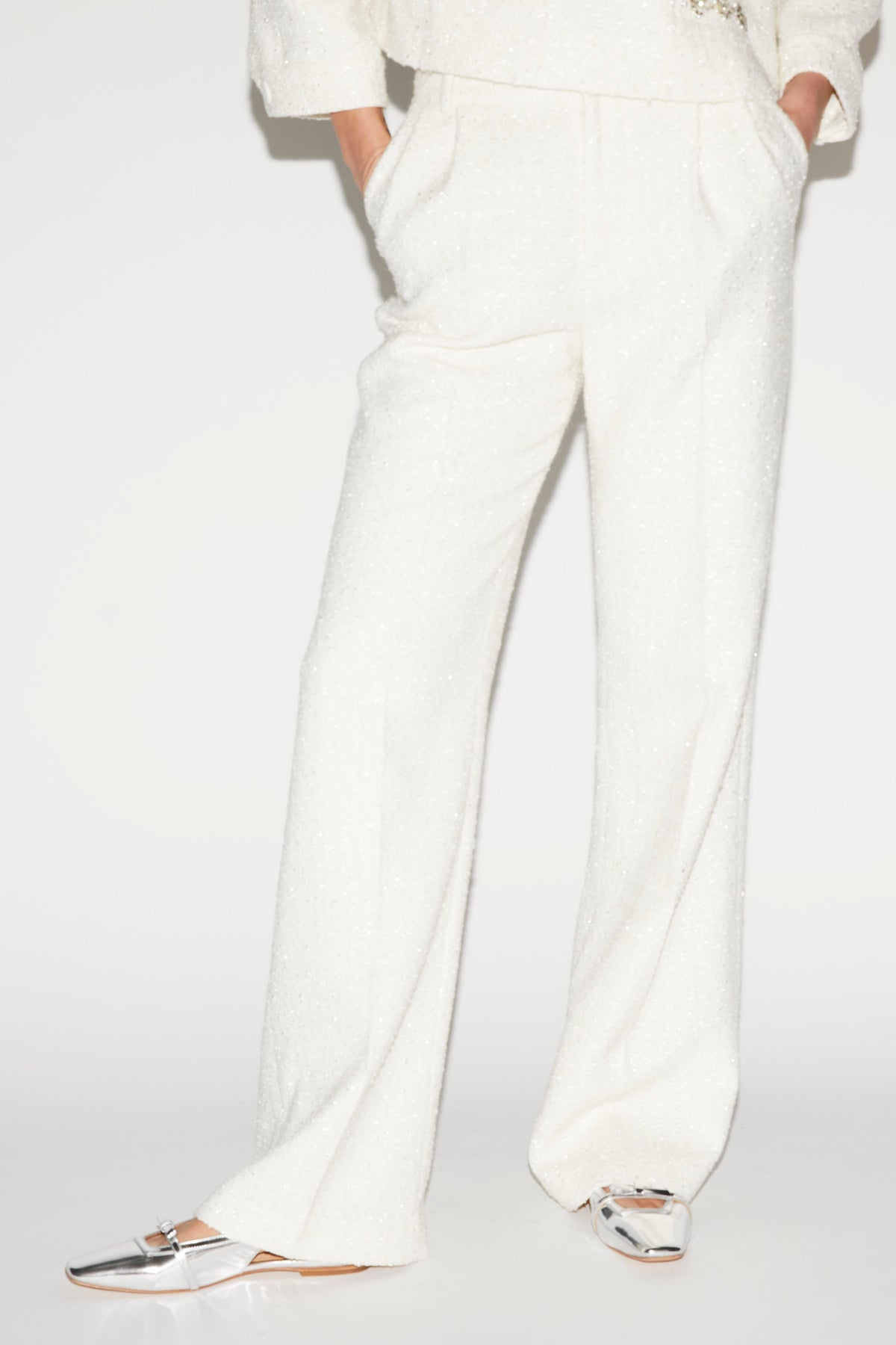 Rowan Trousers Ivory Tweed
