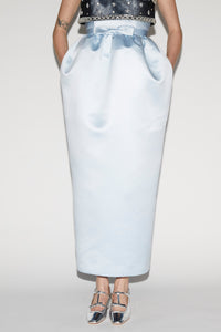 Maris Dress Ice Blue Embroidered Duchesse