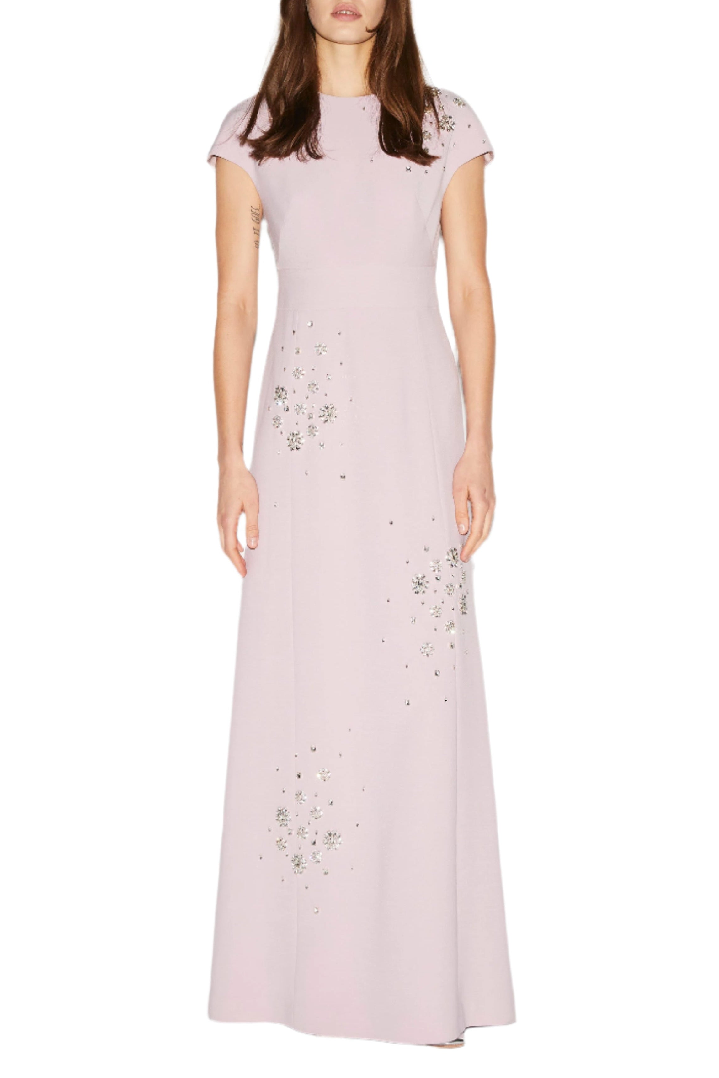 Tyra Gown Lilac Pink Embellished Crepe