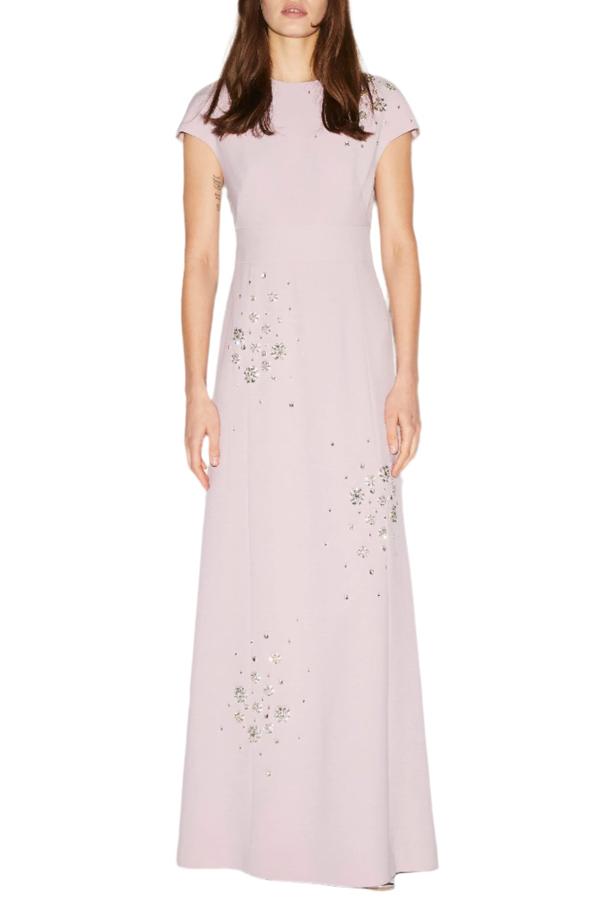 Tyra Gown Lilac Pink Embellished Crepe
