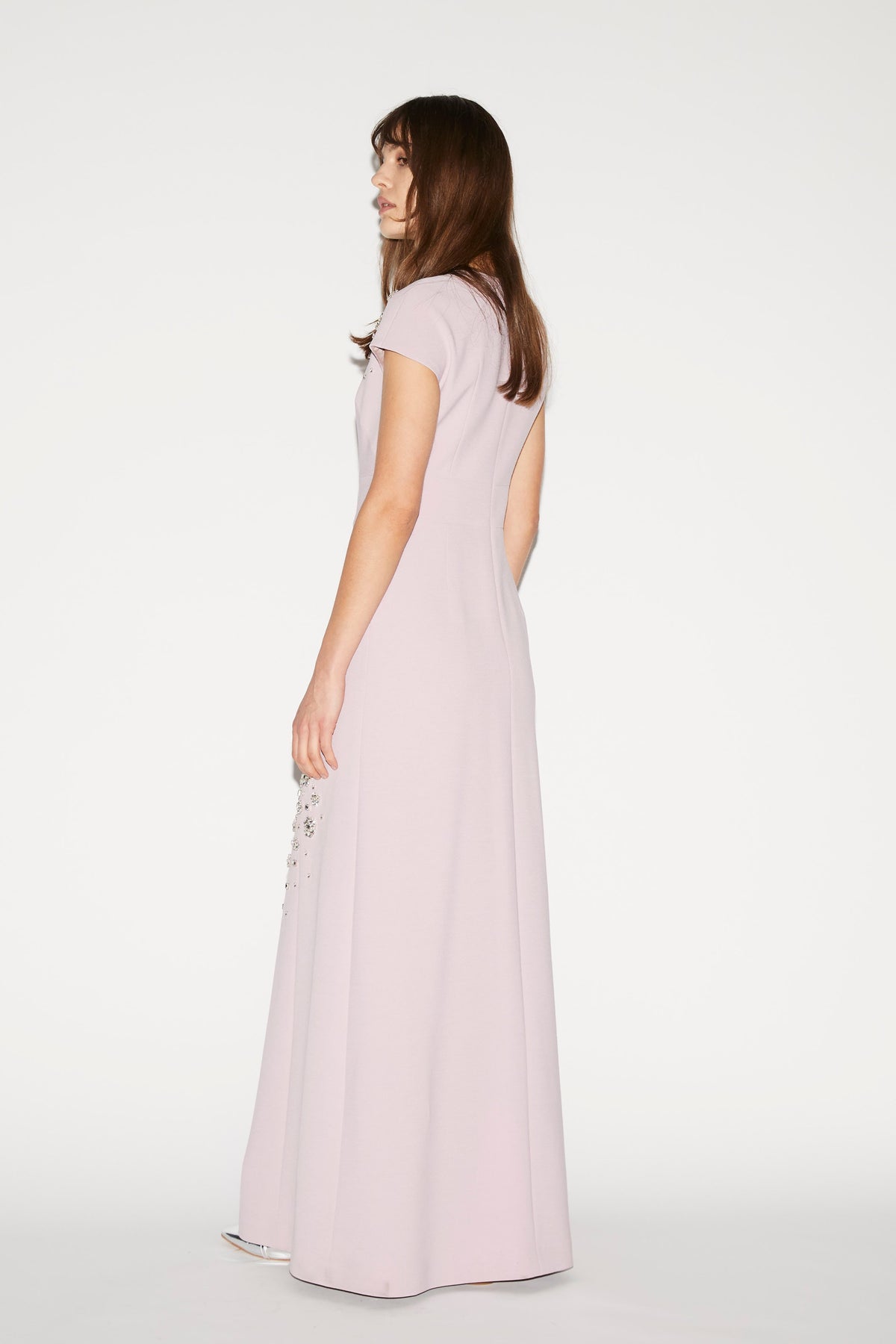 Tyra Gown Lilac Pink Embellished Crepe
