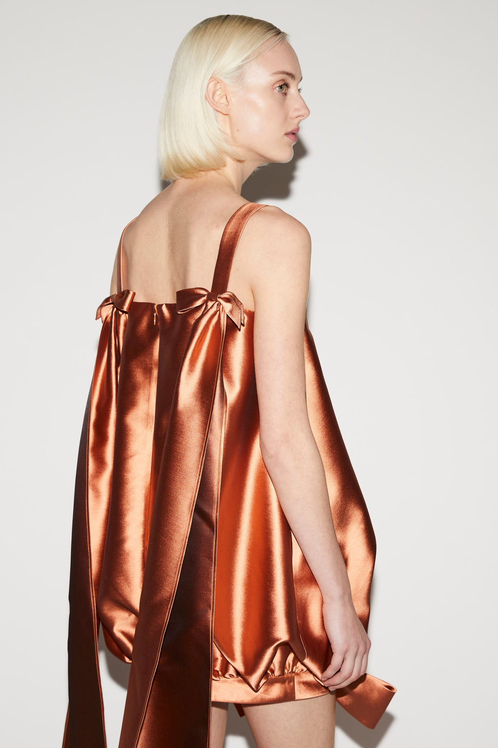 Fabian Dress Rust Mikado