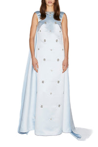 Amoret Gown Ice Blue Embroidered Duchesse
