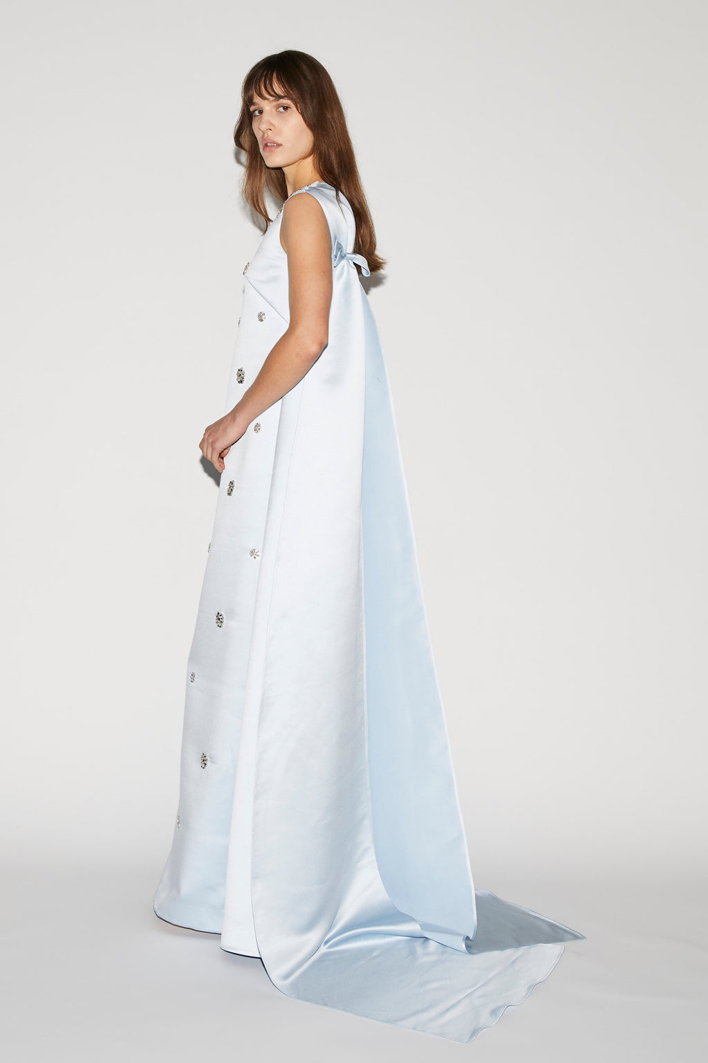 Amoret Gown Ice Blue Embroidered Duchesse