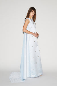 Amoret Gown Ice Blue Embroidered Duchesse