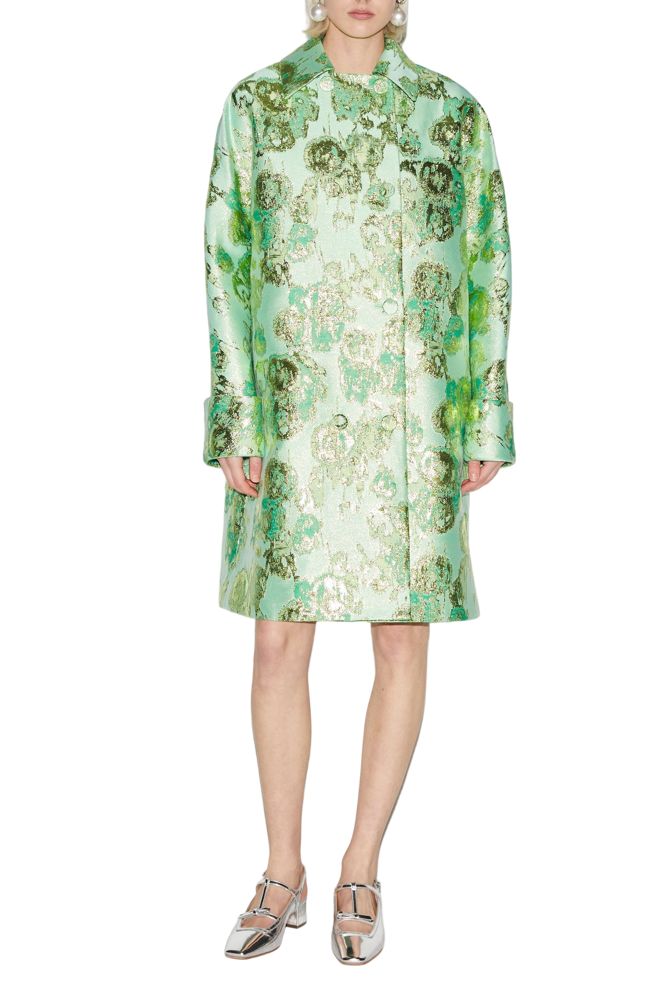 Mirabel Coat Jade Jacquard