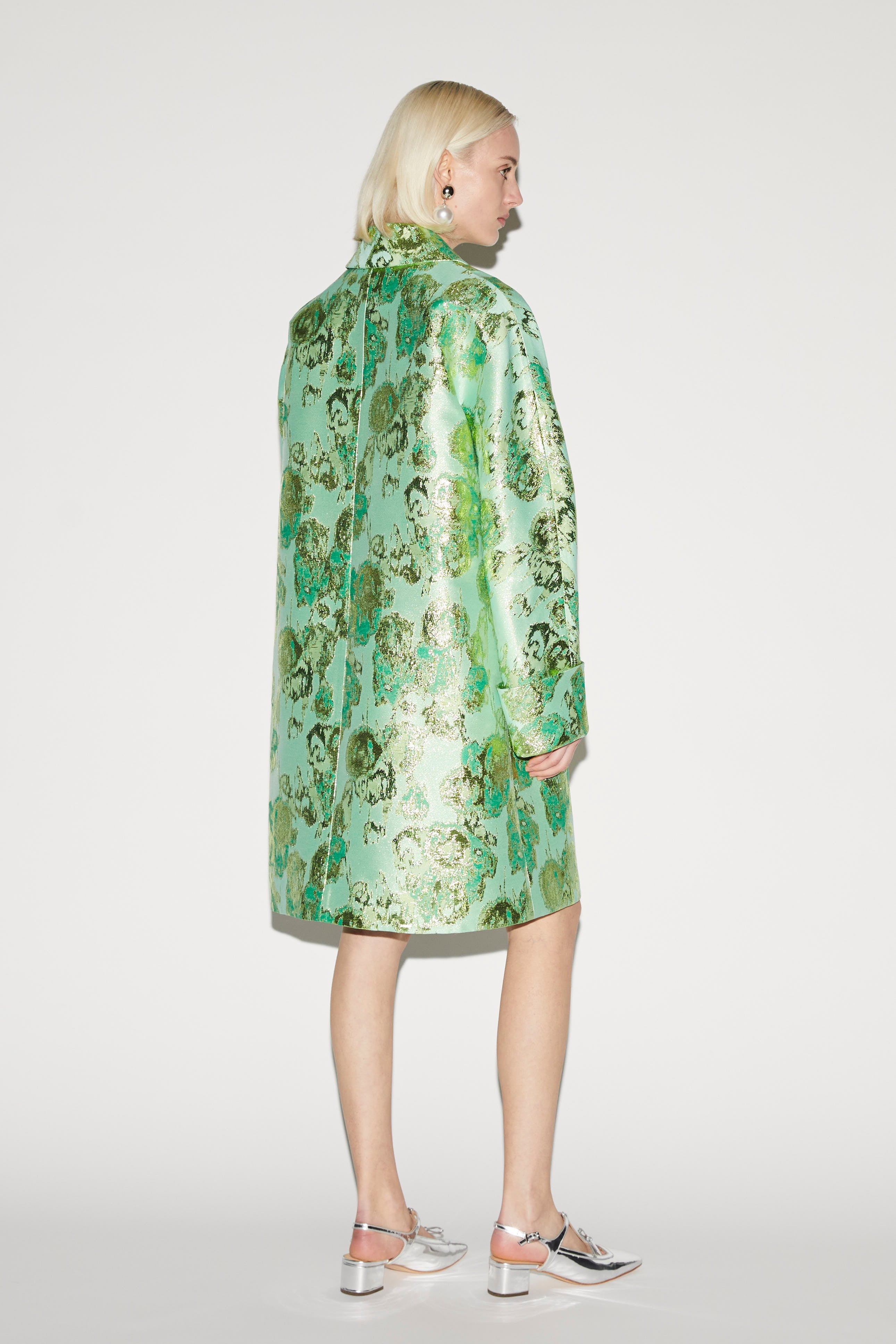 Mirabel Coat Jade Jacquard | Over The Moon
