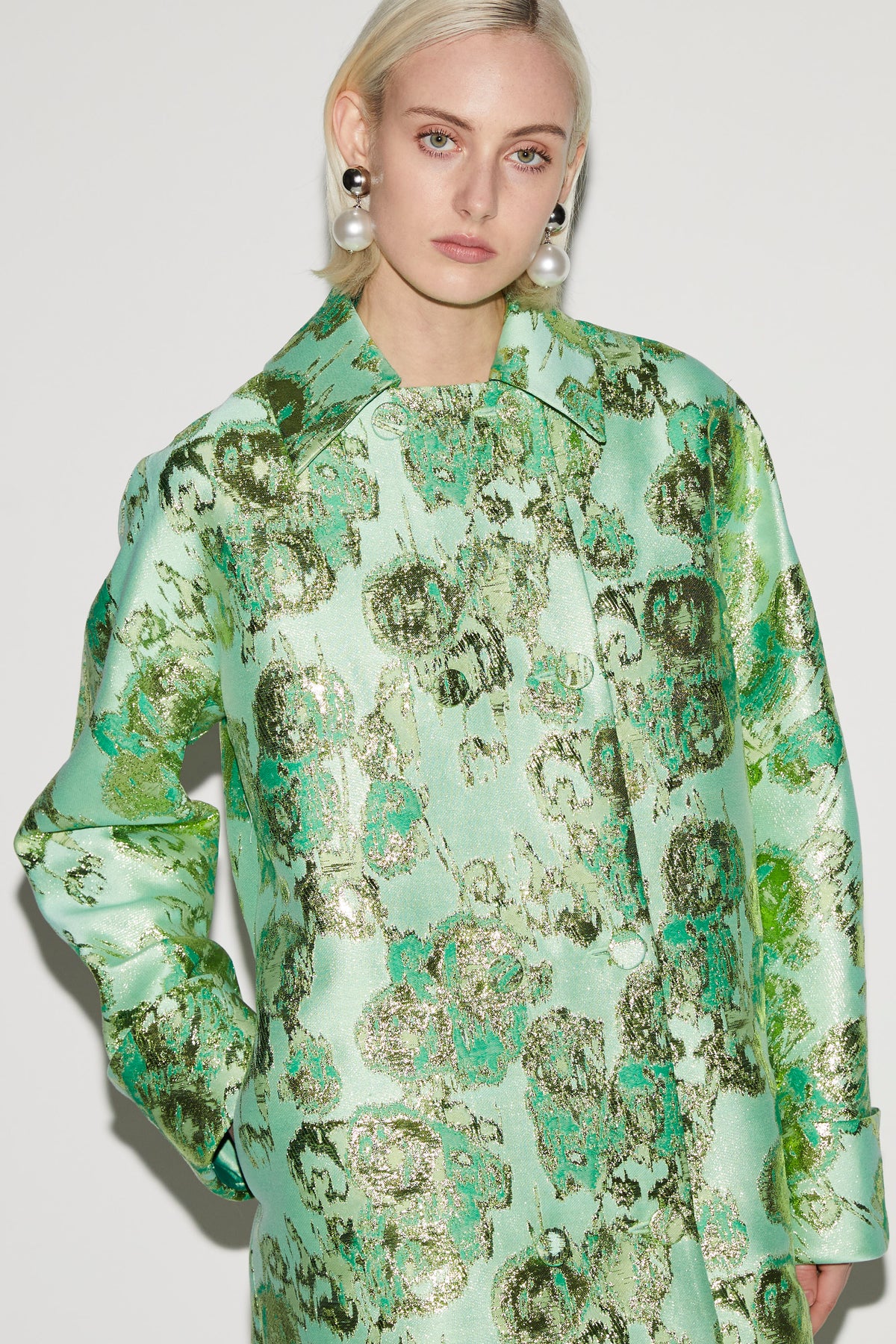 Mirabel Coat Jade Jacquard