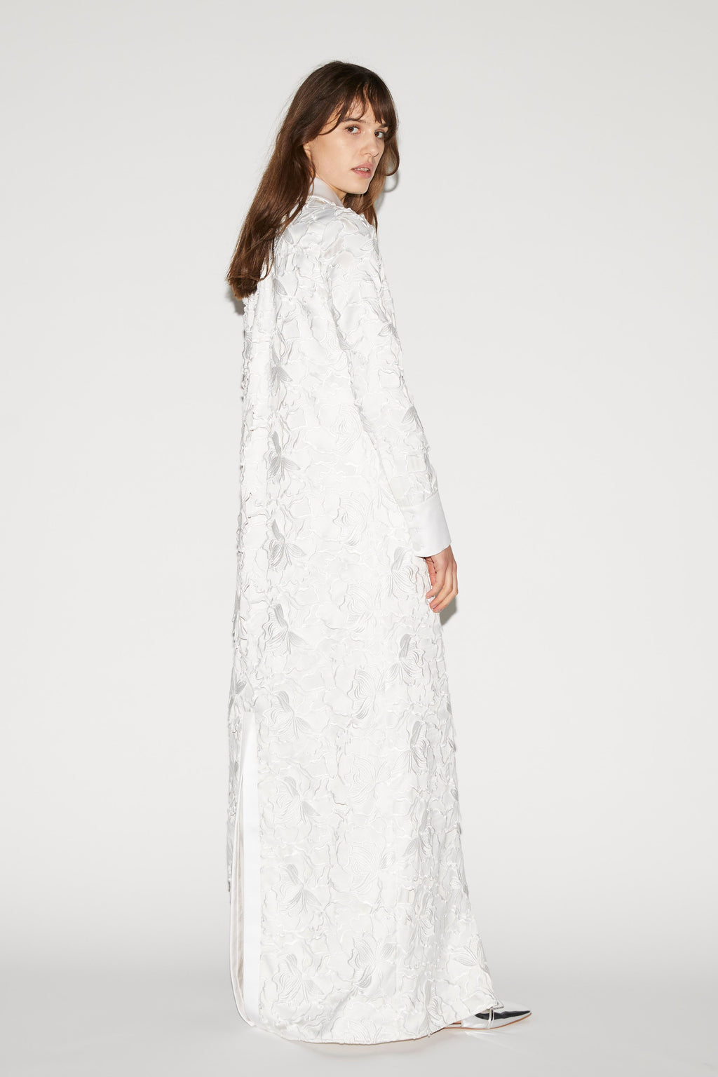 Elena Gown White Cutwork Duchesse