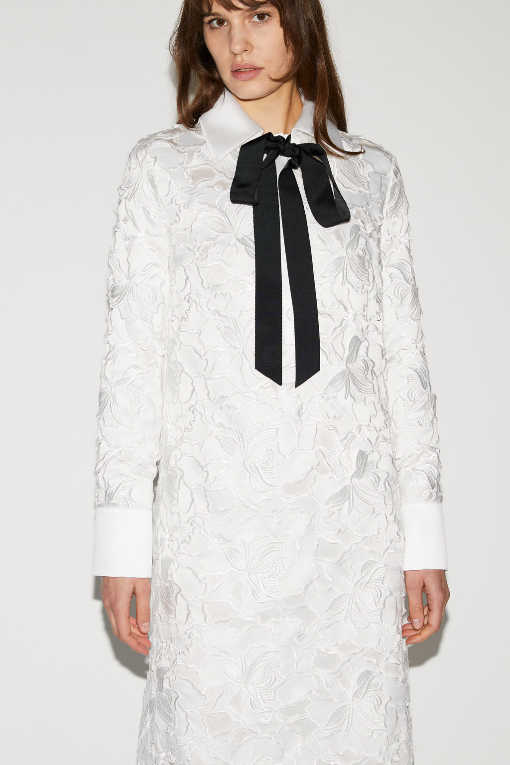 Elena Gown White Cutwork Duchesse