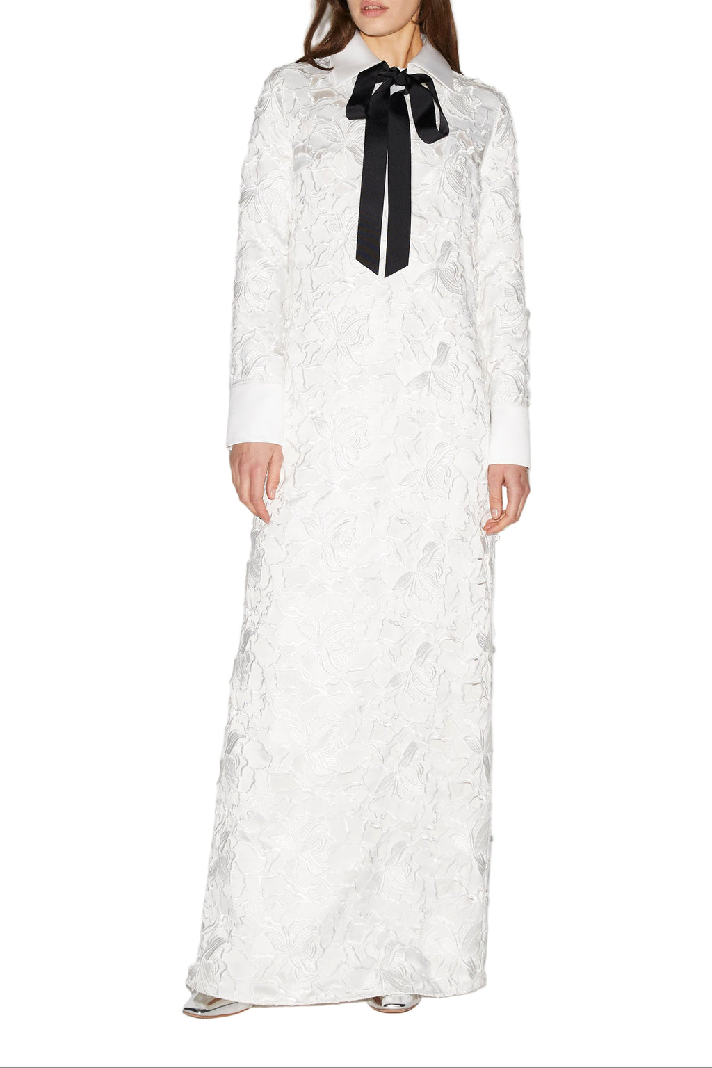Elena Gown White Cutwork Duchesse