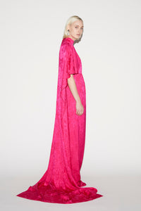 Alaric Gown Fuchsia Satin Jacquard