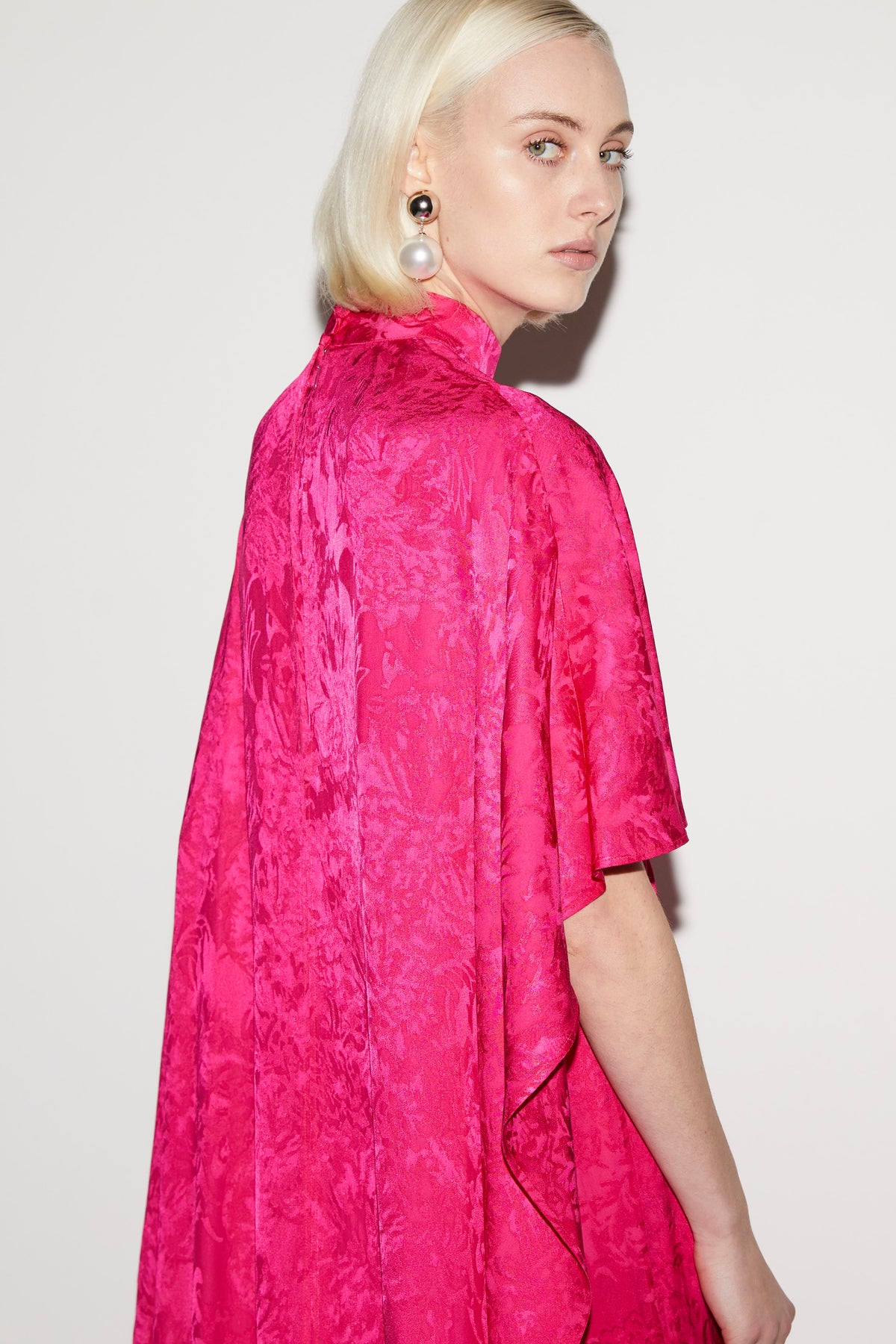 Alaric Gown Fuchsia Satin Jacquard
