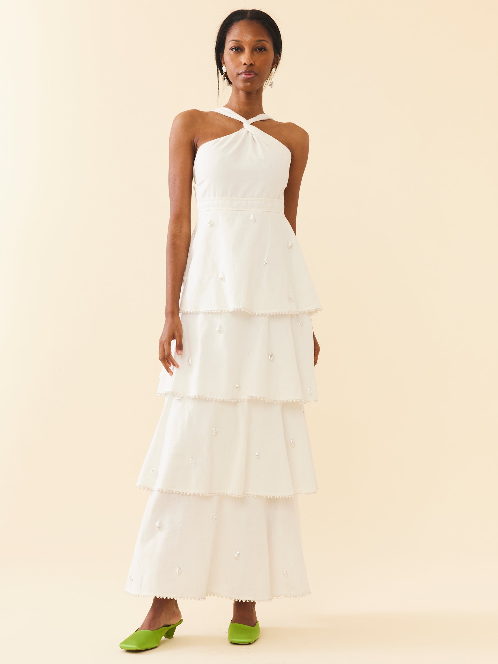 OTM Exclusive: Emma Dress in Pearly White | Over The Moon