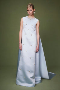 Amoret Gown Ice Blue Embroidered Duchesse