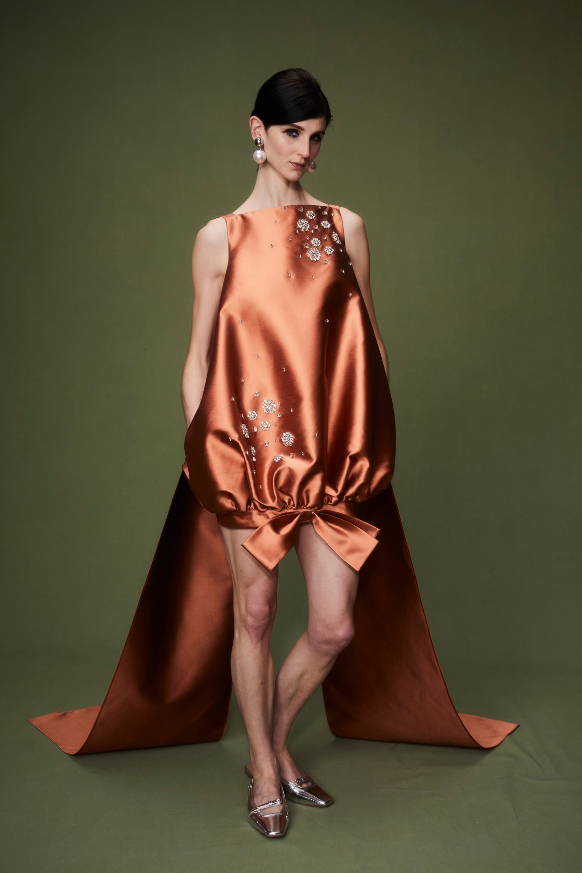Fabian Dress Rust Mikado